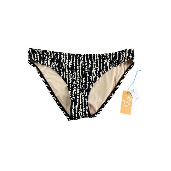 Kona Sol Swim Bottom Womens Medium (8-10) Black Low Rise Mid Seat Coverage NWT - Picture 1 of 10